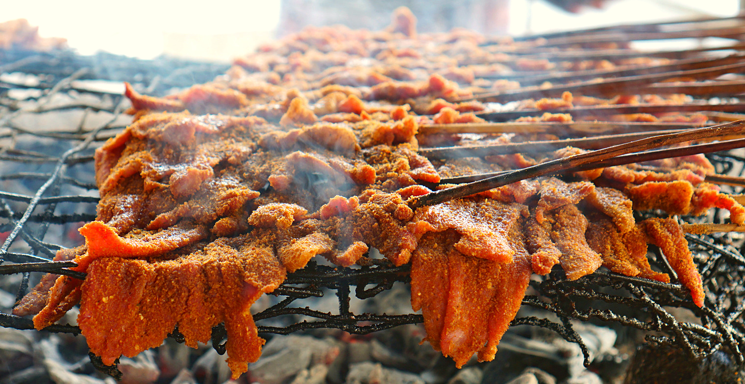 Suya on the grill